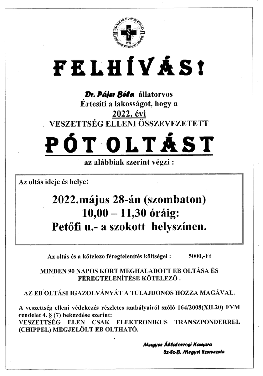 Pótoltás plakát 2022